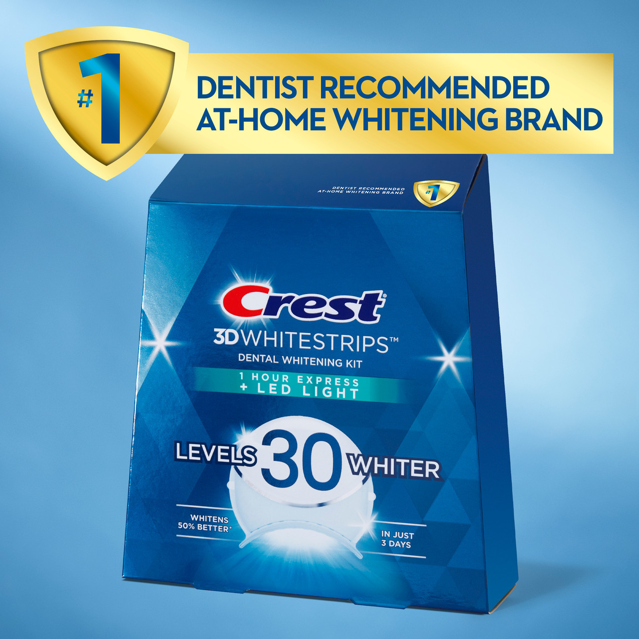 Oral-B Crest 3DWhitestrips Dental Whitening Kit 1 Hour Express + LED Zubehör Hell | CH_OB45221