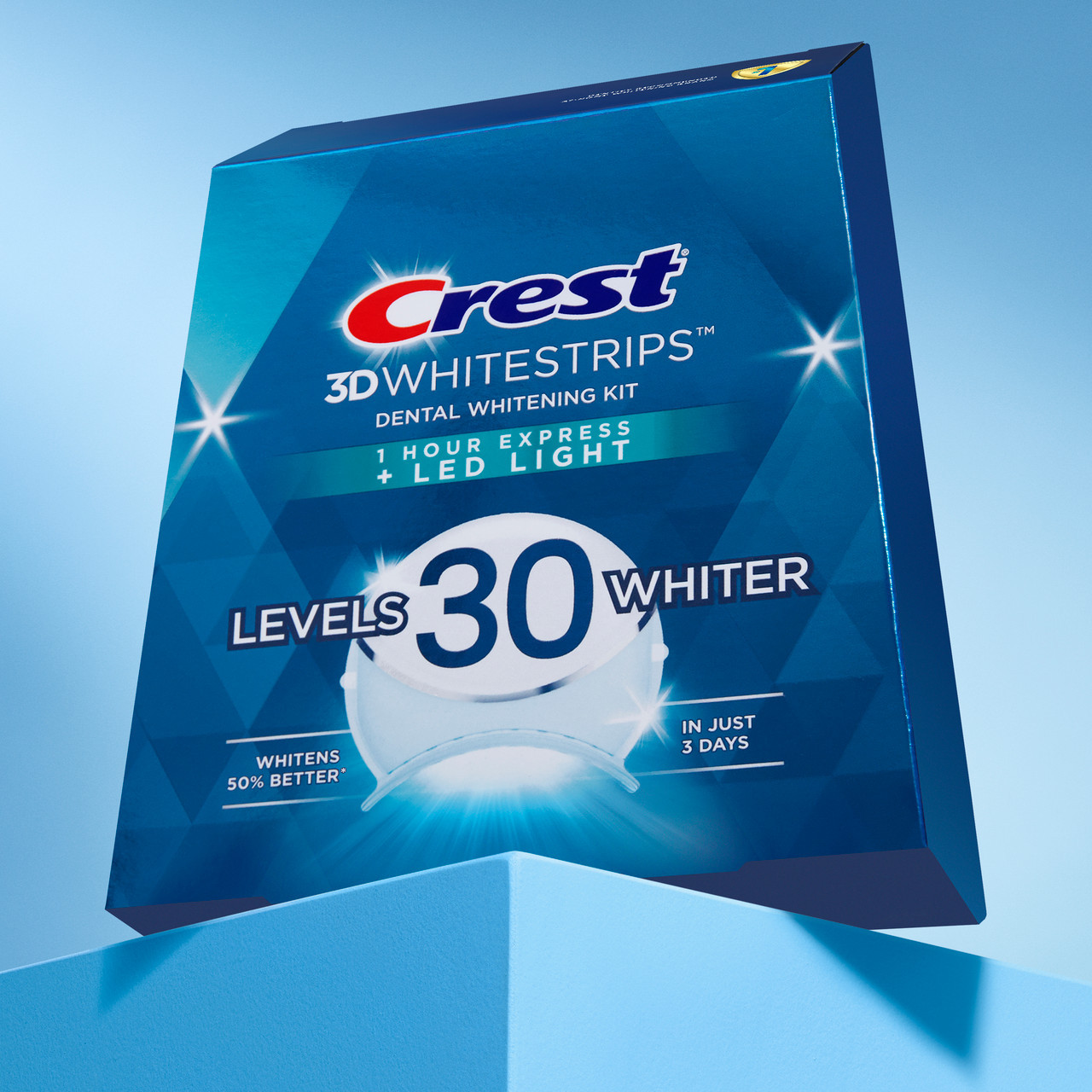 Oral-B Crest 3DWhitestrips Dental Whitening Kit 1 Hour Express + LED Zubehör Hell | CH_OB45221