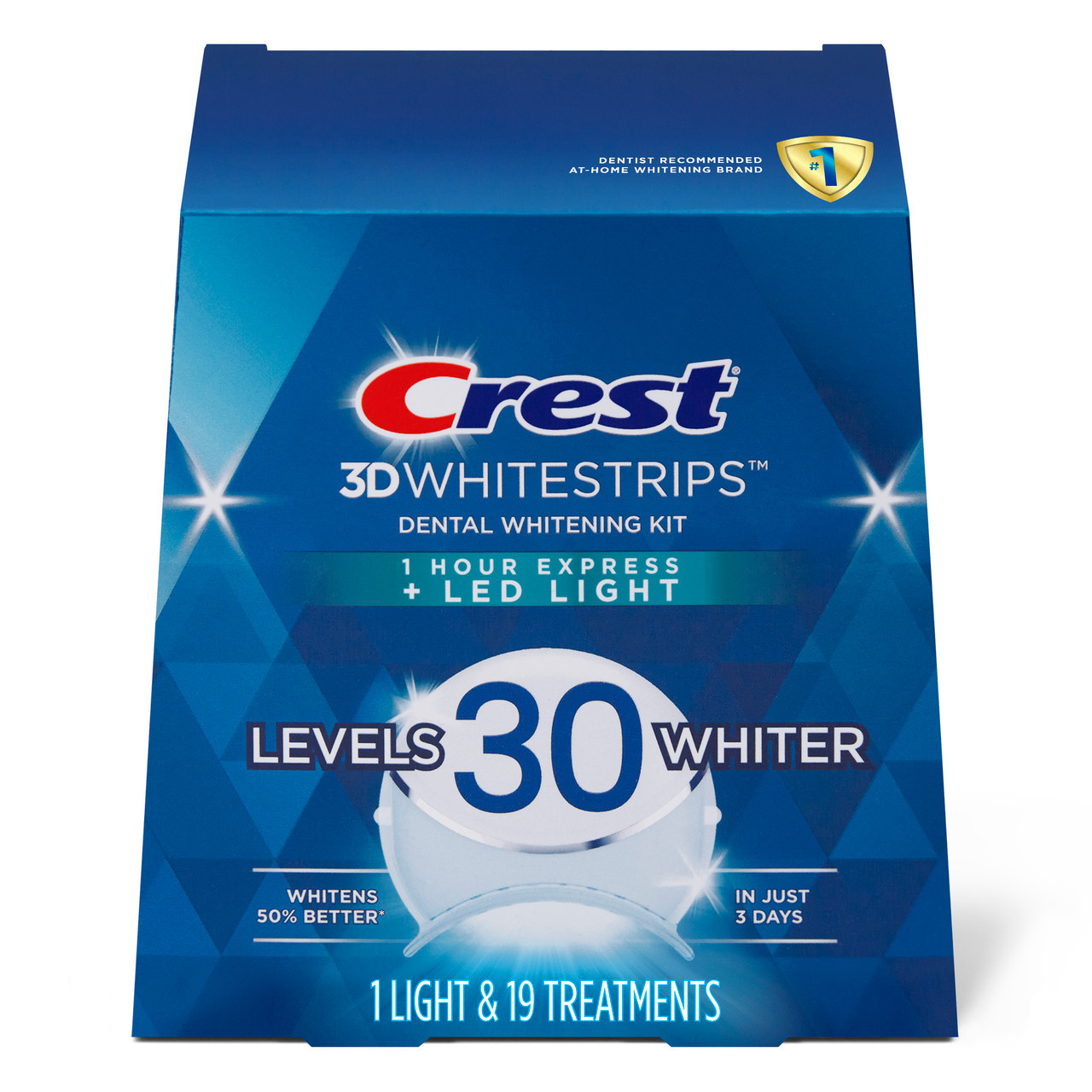 Oral-B Crest 3DWhitestrips Dental Whitening Kit 1 Hour Express + LED Zubehör Hell | CH_OB45221