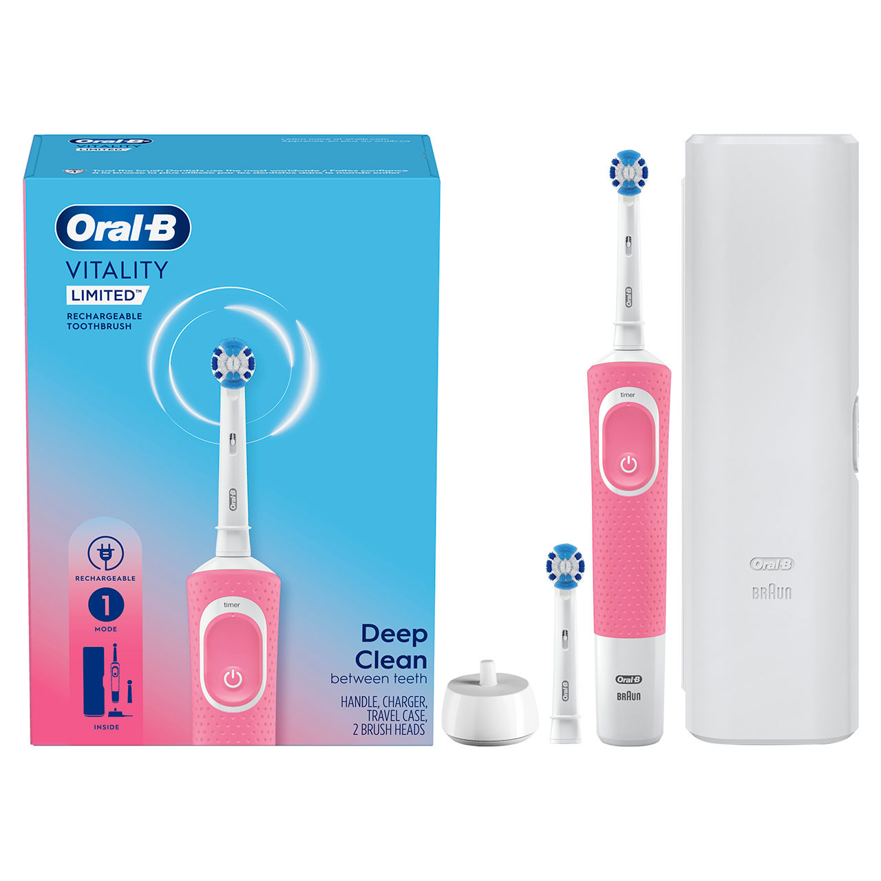 Oral-B Vitality Limited Rechargeable Pro-Serie Weiß Rosa | CH_OB95789